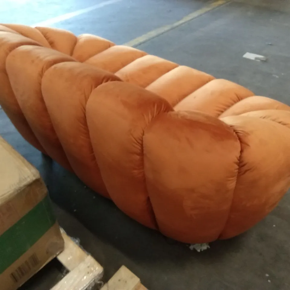 MITESH UPHOLSTERED SOFA - ORANGE VELVET