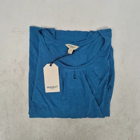 SEASALT CORNWALL APPLETREE T-SHIRT IN BLUE SIZE UK 14