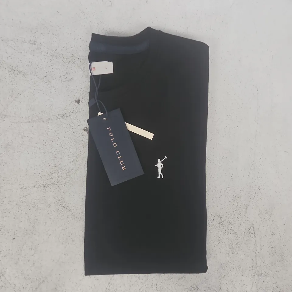 POLO CLUB SHORT SLEEVE T-SHIRT IN BLACK SIZE LARGE