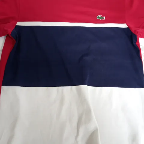 LACOSTE SPORT STRIPED T-SHIRT - US SMALL