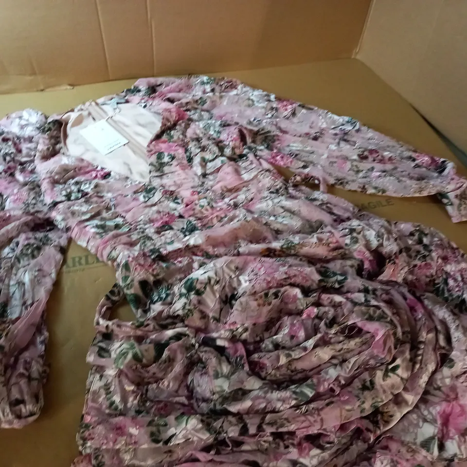& OTHER STORIES V-NECK SLEEVED FLORAL PRINT DRESS - EUR 36