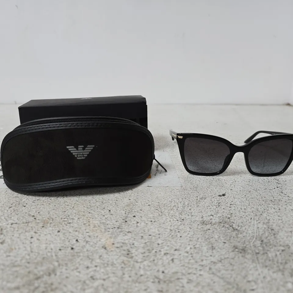 EMPORIO ARMANI CLASSIC SQUARE SUNGLASSES BLACK IN CASE