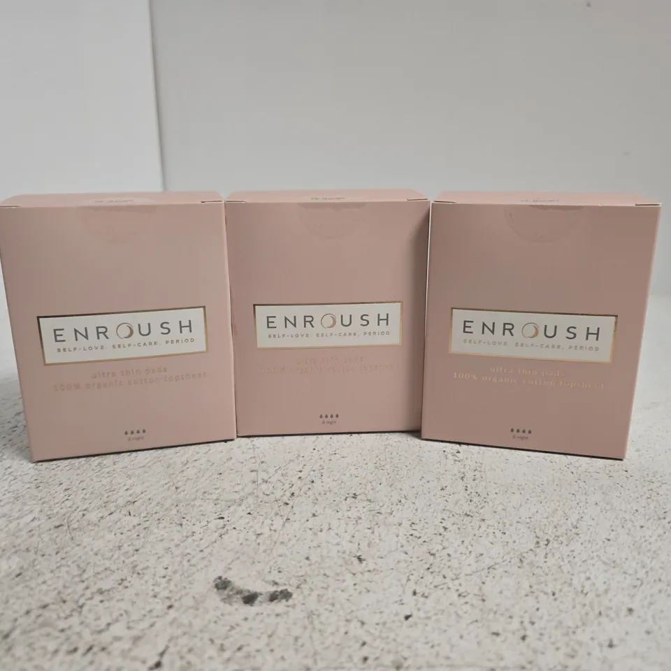 3 BOXED AND SEALED ENROUSH ULTRA THIN PADS 