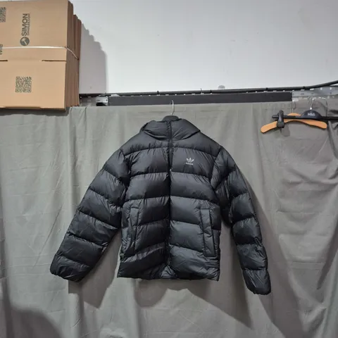 ADIDAS BLACK PADDED PUFFER JACKET β UK S