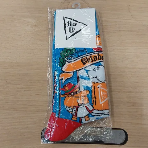 BOX OF BRAND NEW BIER CO OKTOBERFEST SOCKS // APPROXIMATELY 320 PAIRS (1 BOX)