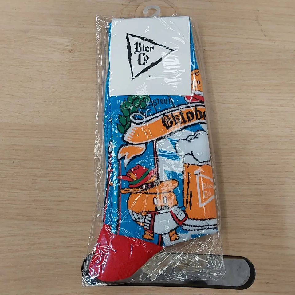 BOX OF BRAND NEW BIER CO OKTOBERFEST SOCKS // APPROXIMATELY 320 PAIRS (1 BOX)