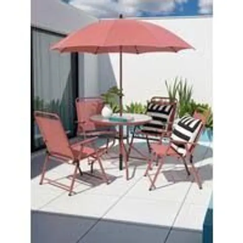 BOXED SANTA ROSA 6-PIECE DINING SET - RUST (1 BOX)