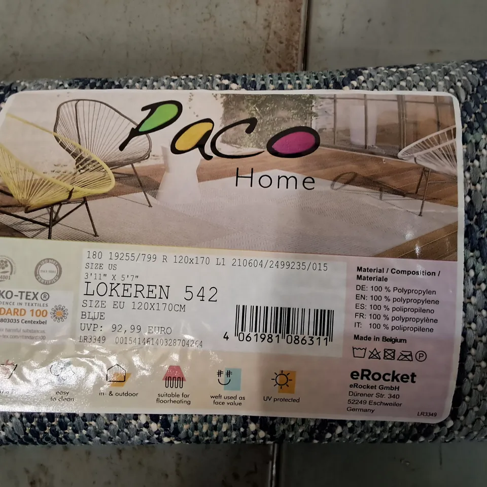 BRAND NEW PACO HOME BLUE RUG - 120X170CM