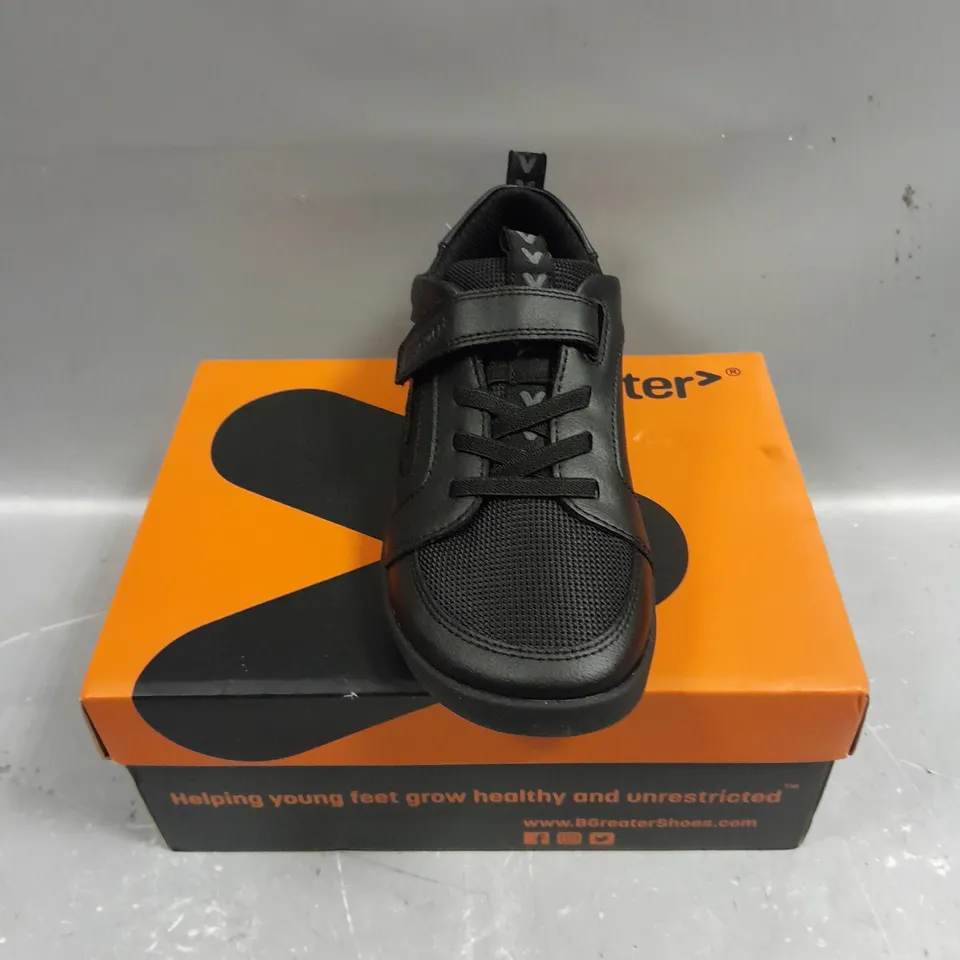 BOXED PAIR OF B-GREATER LEVISON BLACK STRAP SHOES - CHILDS 13 