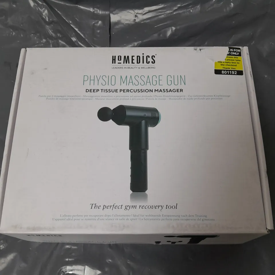 BOXED HOMEDICS PHYSIO DEEP TISSUE MASSAGE GUN