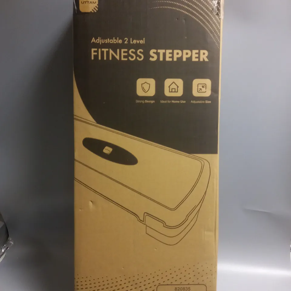 BOXED UTTAM ADJUSTABLE 2 LEVEL FITNESS STEPPER 