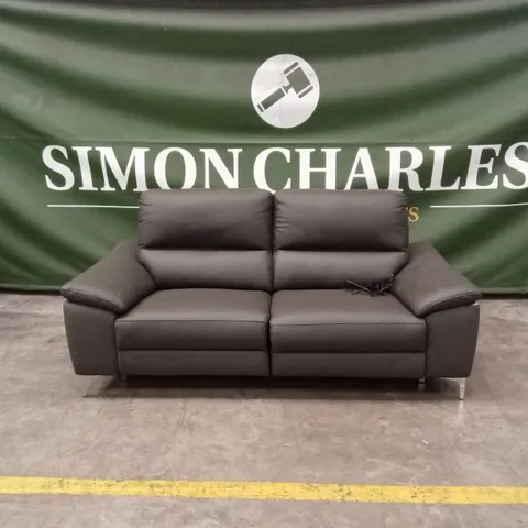 PAVILION 3 SEATER LEATHER/FAUX LEATHER POWER RECLINER SOFA - CHARCOAL