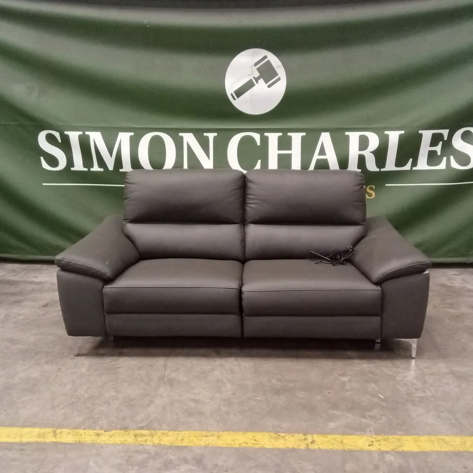 PAVILION 3 SEATER LEATHER/FAUX LEATHER POWER RECLINER SOFA - CHARCOAL RRP £1049