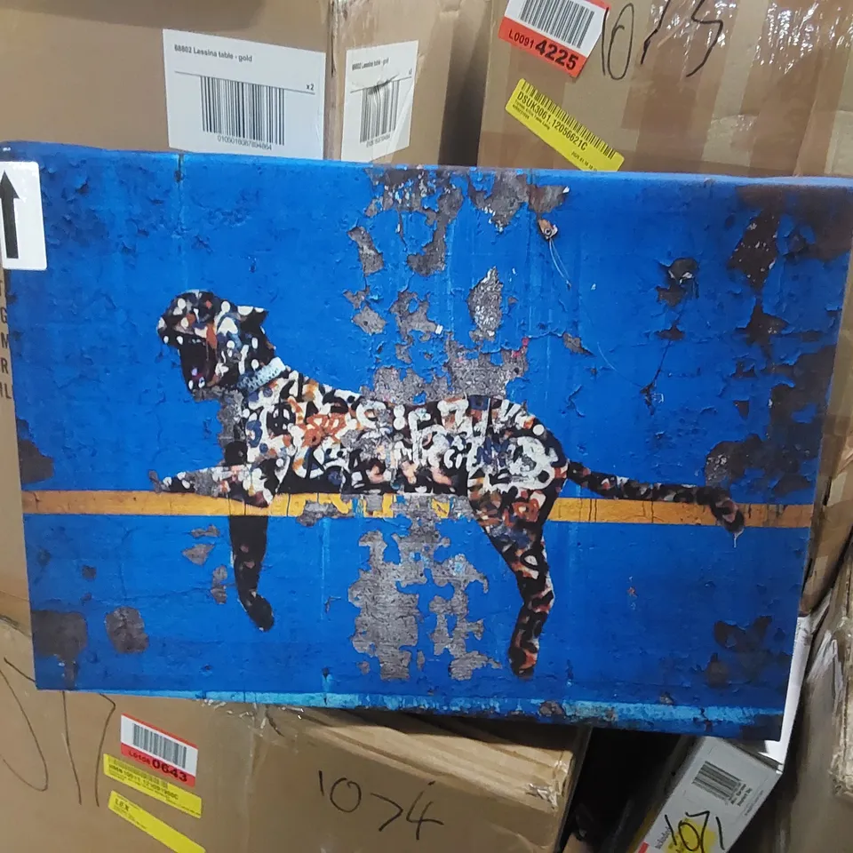 BLUE LEOPARD BANKSY - GRAPHIC PRINT