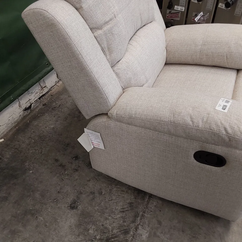 DESIGNER MANUAL RECLINING ROCKING EASY CHAIR BEIGE FABRIC 