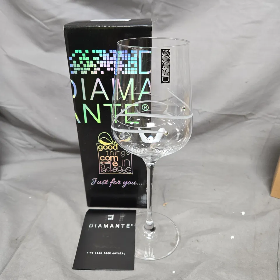 DIAMANTE FINE LEAD FREE CRYSTAL WINE GLASS – STEMMED