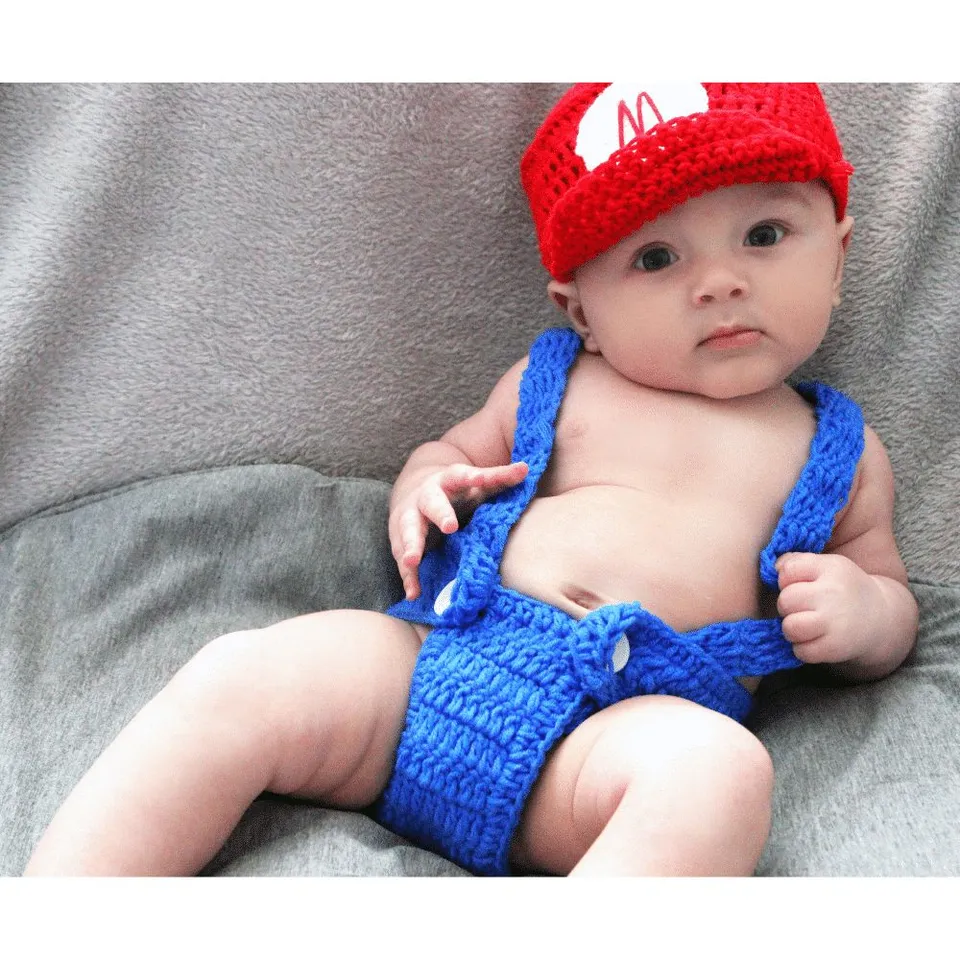 APPROXIMATELY 3 BRAND NEW CROCHET SUPER MARIO DRESS UP OUTFIT 