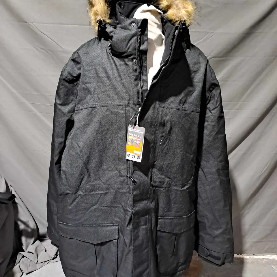 MOUNTAIN WAREHOUSE GORGE II WATERPROOF LONG JACKET IN BLACK - 4XL