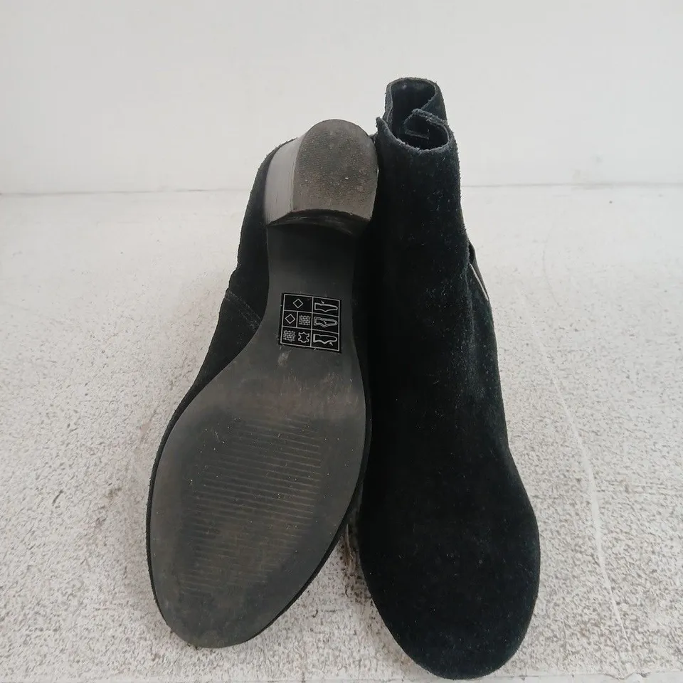 CLARKS WOMEN'S BLACK SUEDE ANKLE BOOT WITH STRAPS & ZIP – UK 5