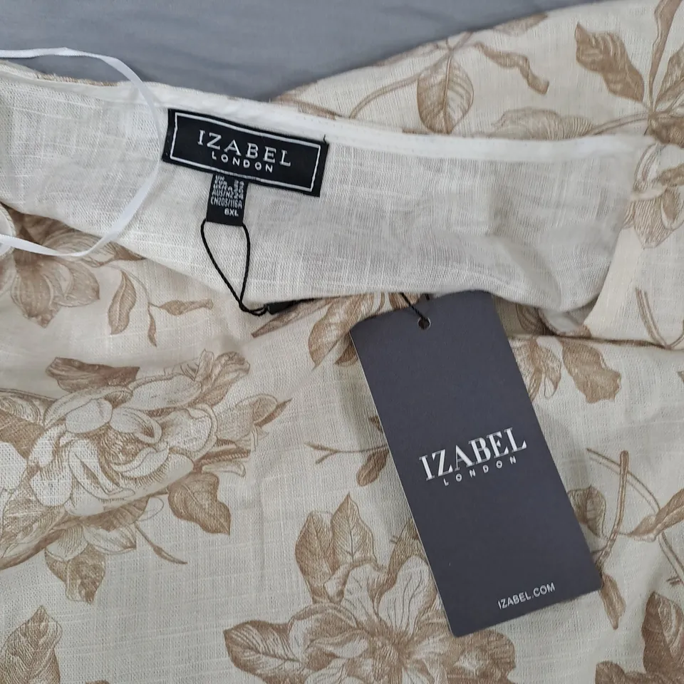 IZABEL LONDON FLORAL PRINT WOMEN'S TOP – BEIGE - 24