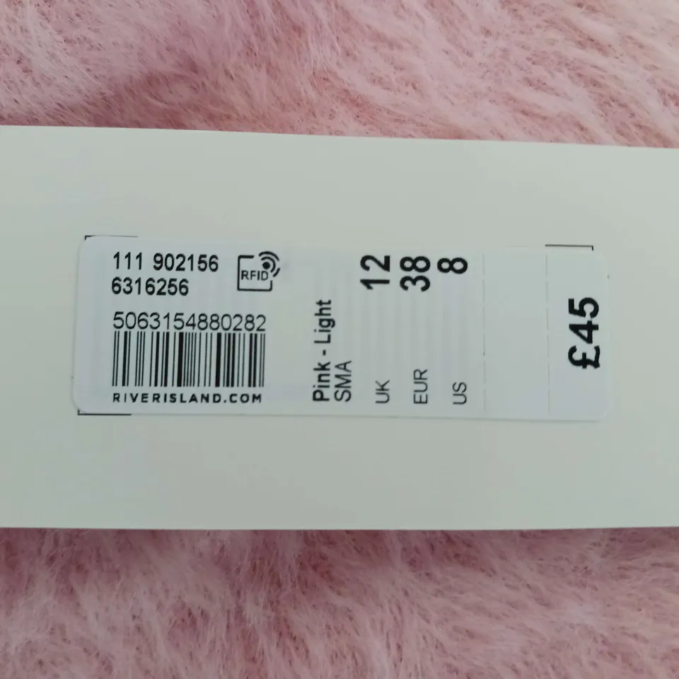 RIVER ISLAND PINK JUMPER WITH UNDER SHIRT EFFECT SIZE UK 12