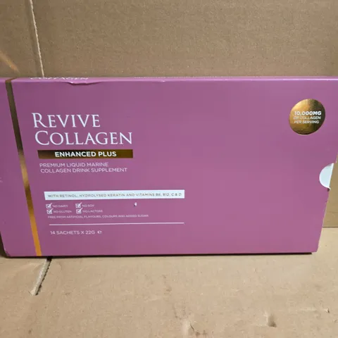 REVIVE COLLAGEN ENHANCED PLUS – PREMIUM LIQUID MARINE COLLAGEN DRINK SUPPLEMENT (14 SACHETS X 22G)