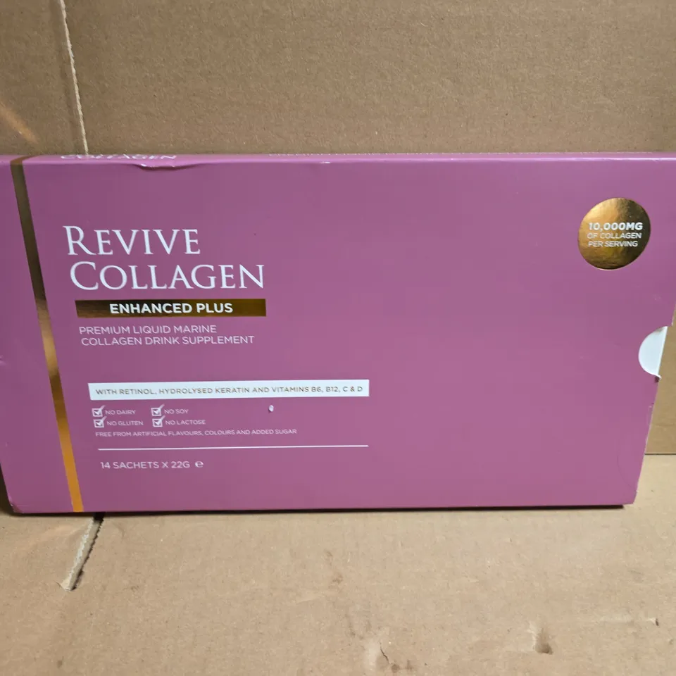 REVIVE COLLAGEN ENHANCED PLUS – PREMIUM LIQUID MARINE COLLAGEN DRINK SUPPLEMENT (14 SACHETS X 22G)