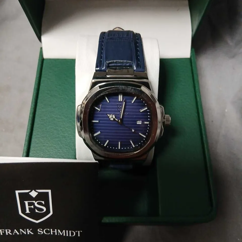 FRANK SCHMIDT FS WRISTWATCH – BLUE DIAL, BLUE STRAP, BOXED
