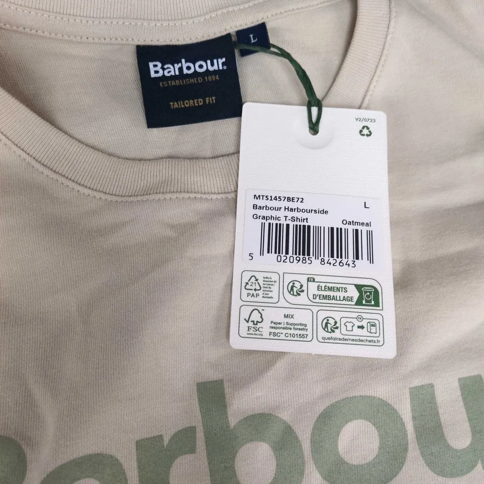Barbour Harbourside Graphic T-Shirt – Oatmeal, Size L