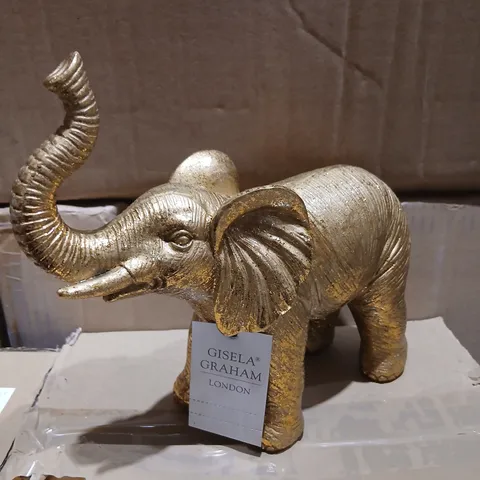 TWO GISELA GRAHAM LONDON ELEPHANT FIGURINE – GOLD TONE
