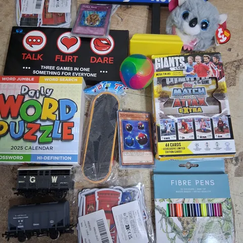 TOTE OF ASSORTED TOYS AND ACCESSORIES TO INCLUDE;