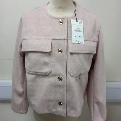 ZARA PINK BUTTON THROUGH CARDIGAN - L