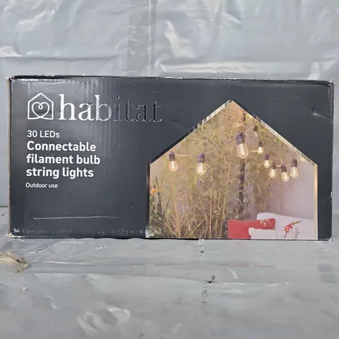 BOXED HABITAT 30 LEDS CONNECTABLE FILAMENT BULB STRING LIGHTS