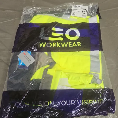 BAGGED LEO WORKWEAR CLOVELLY BREATHABLE EXECUTIVE ANORAK IN YELLOW/NAVY (A04-Y/NV-LEO) - 2XL