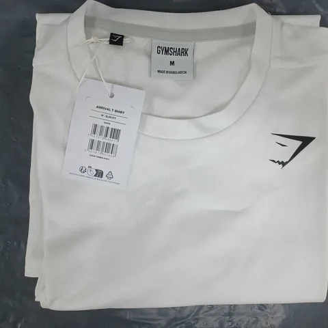 GYM SHARK ARRIVAL T-SHIRT IN WHITE SIZE MEDIUM