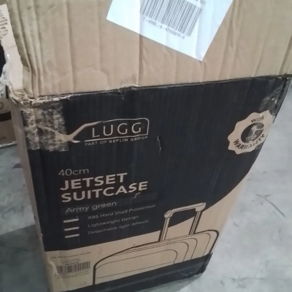 BOXED LUGG 40CM JETSET SUITCASE ARMY GREEN