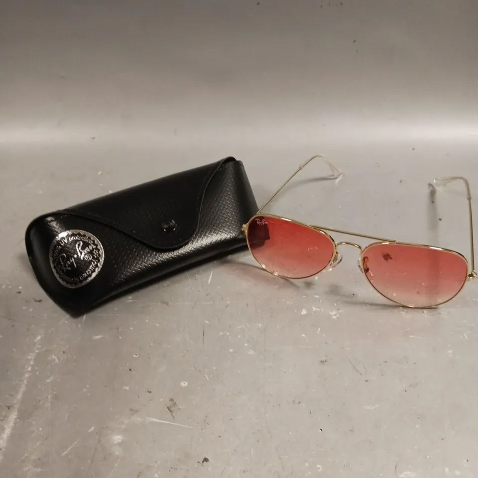 RAY-BAN ROSE TINTED AVIATORS 