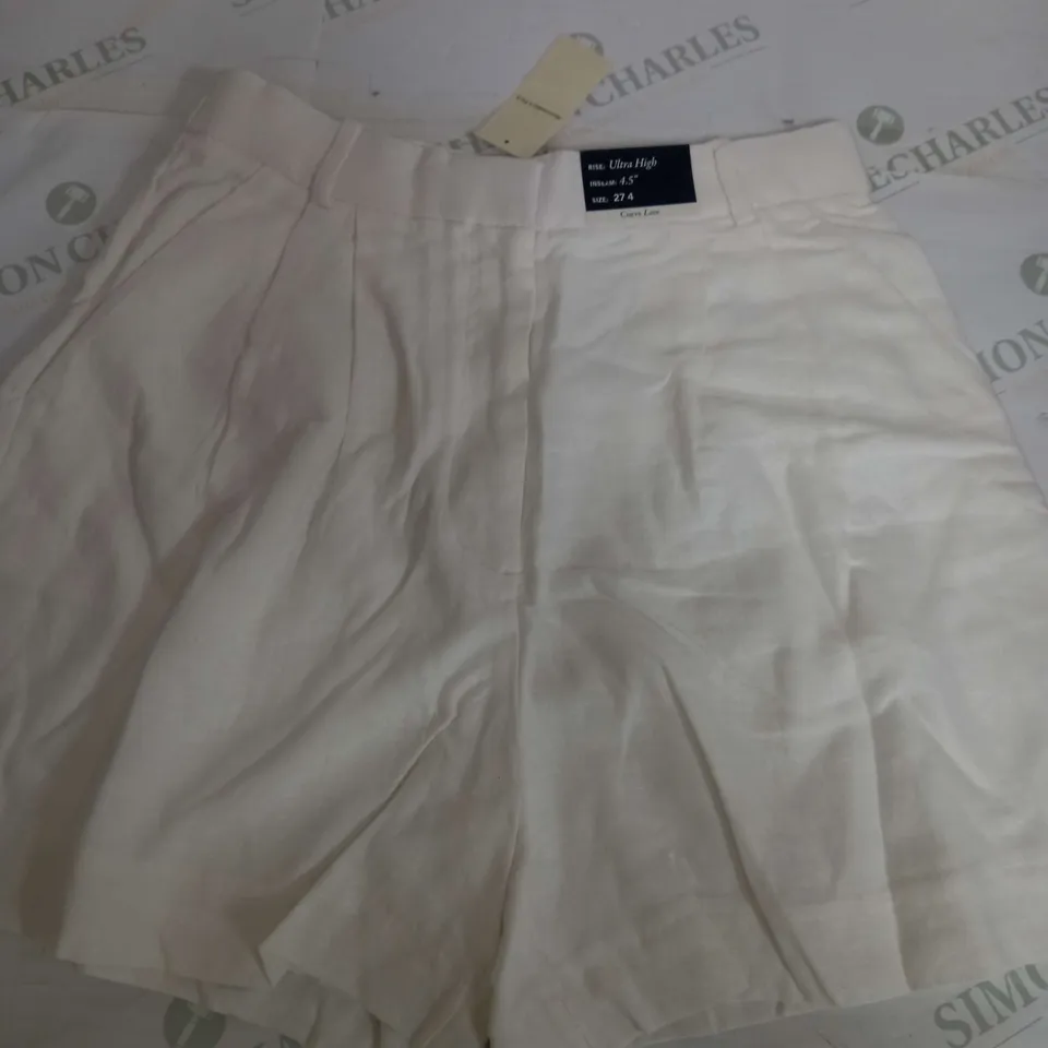 ABERCROMBIE & FITCH ULTRA HIGH CREAM SHORTS -SIZE 27/4