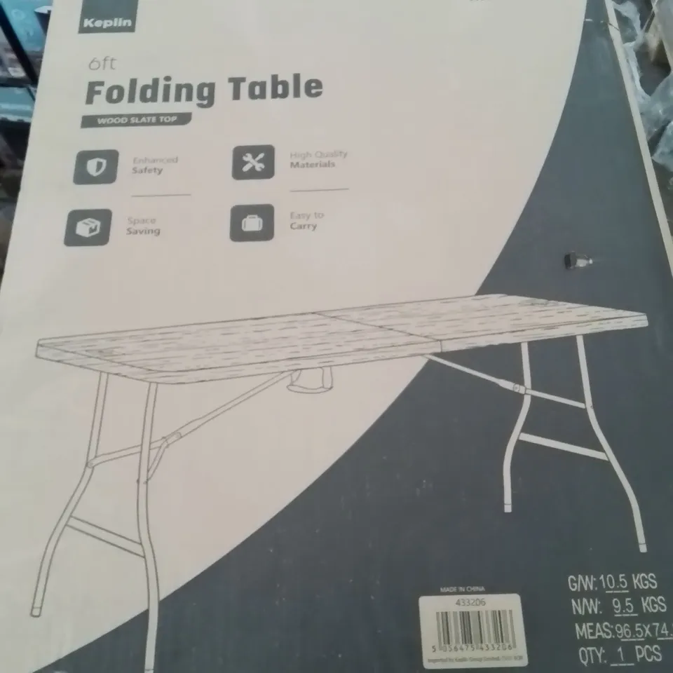 BOXED KEPLIN 6FT FOLDING TABLE