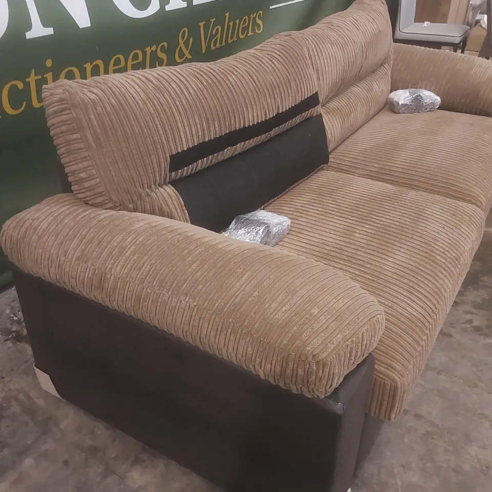 DESIGNER ARMSTRONG 4 SEATER SOFA - COFFEE/BROWN