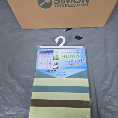 HAO SHUN SHOWER CURTAIN – MULTI-PACK, STRIPED DESIGN BOX OF 20 ITEMS