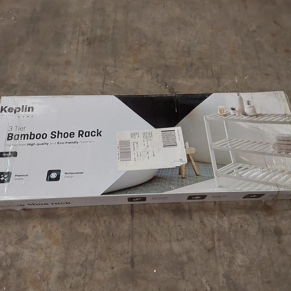 BOXED KEPLIN 3 TIER BAMBOO SHOE RACK 