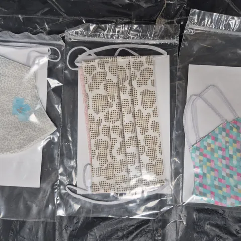 BOX OF APPROXIMATELY 140 ASSORTED UNBRANDED FACE COVERINGS AND MASKS IN VARIOUS STYLES AND COLOURS