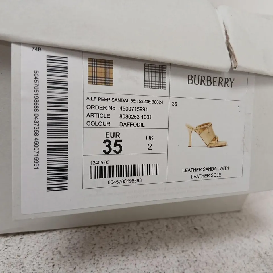 BURBERRY LEATHER SANDAL WITH LEATHER SOLE – BEIGE (DAFFODIL), UK 2 (EU 35)