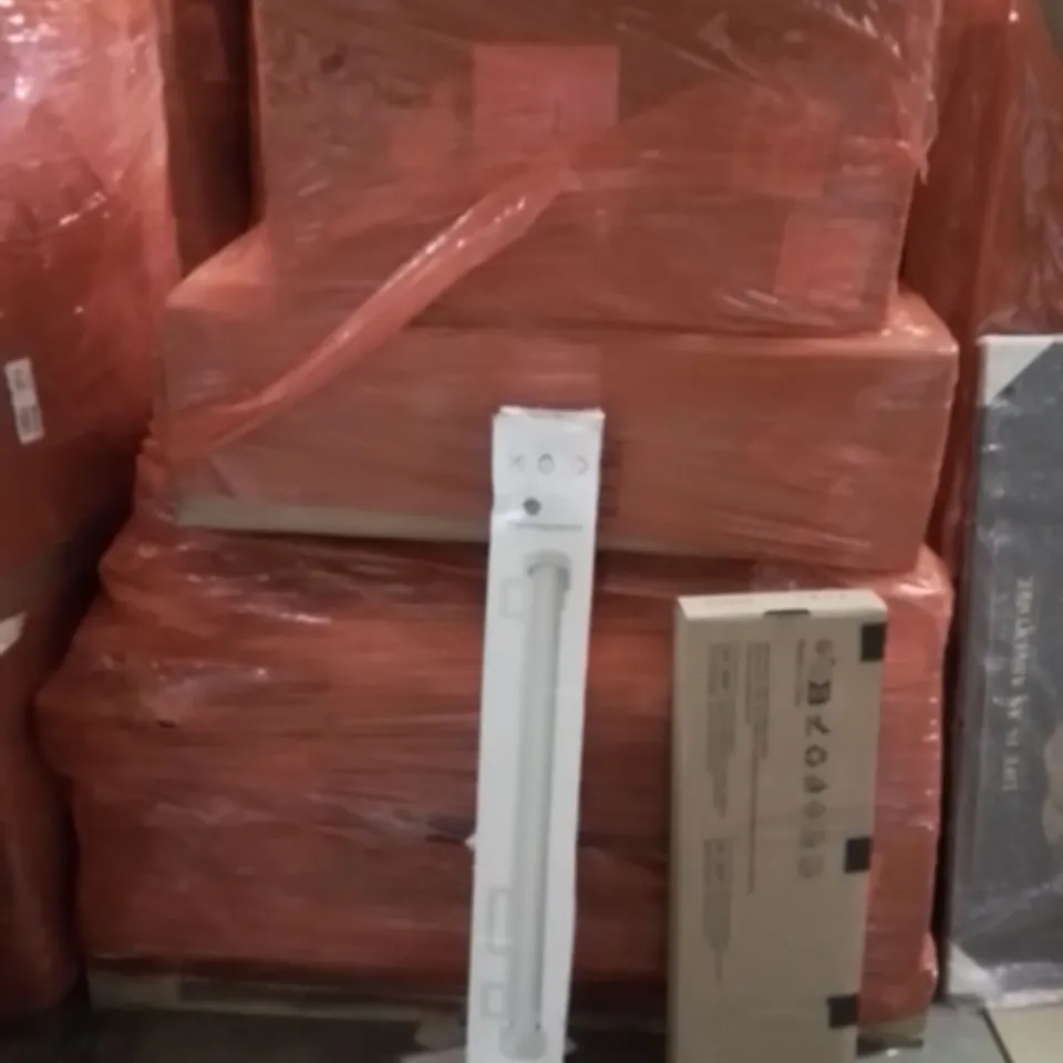 PALLET OF ASSORTED HOUSEHOLD GOODS AND PRODUCTS TO INCLUDE;RETRACTABLE SAFETY GATE,TV WALL MOUNT
