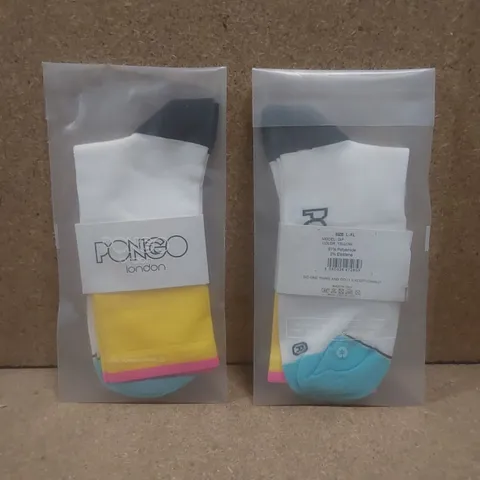 BOX TO CONTAIN A LARGE QUANTITY OF BRAND NEW PAIRS OF PONGO LONDON CYCLING SOCKS // SIZE: L-XL // 1 PAIR PER PACK