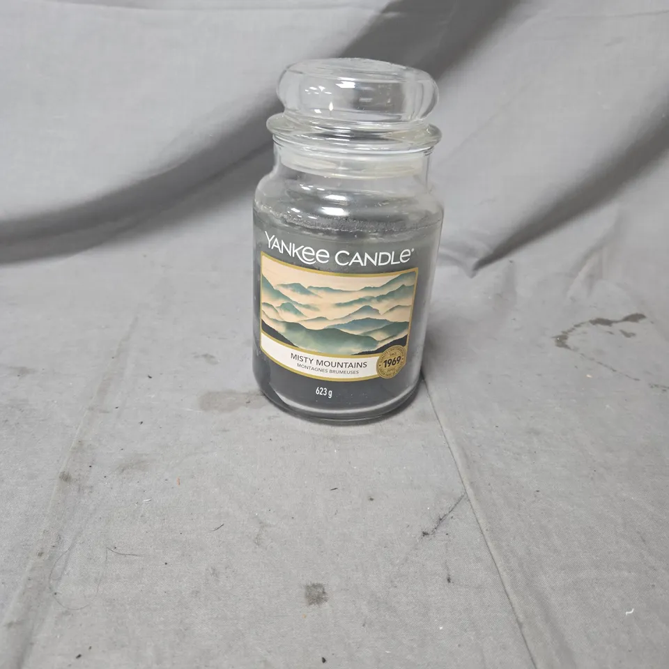 YANKEE CANDLE MISTY MOUNTAINS SCENTED CANDLE IN GLASS JAR