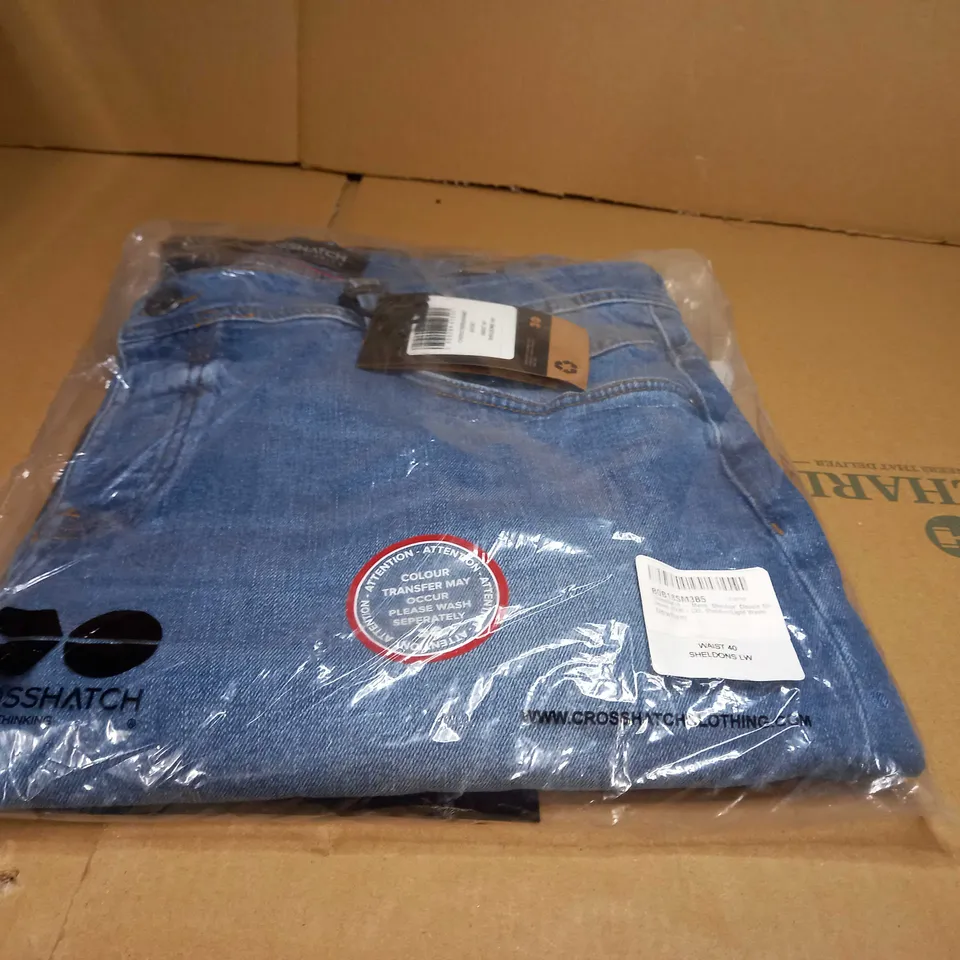 PACKAGED CROSSHATCH MES BLUE CLASSIC JEANS - SIZE W40/SMALL
