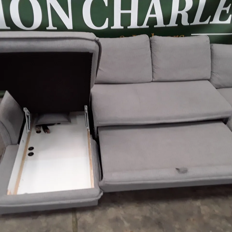 QUALITY DESIGNER YURI CORNER SOFA - GREY FABRIC 