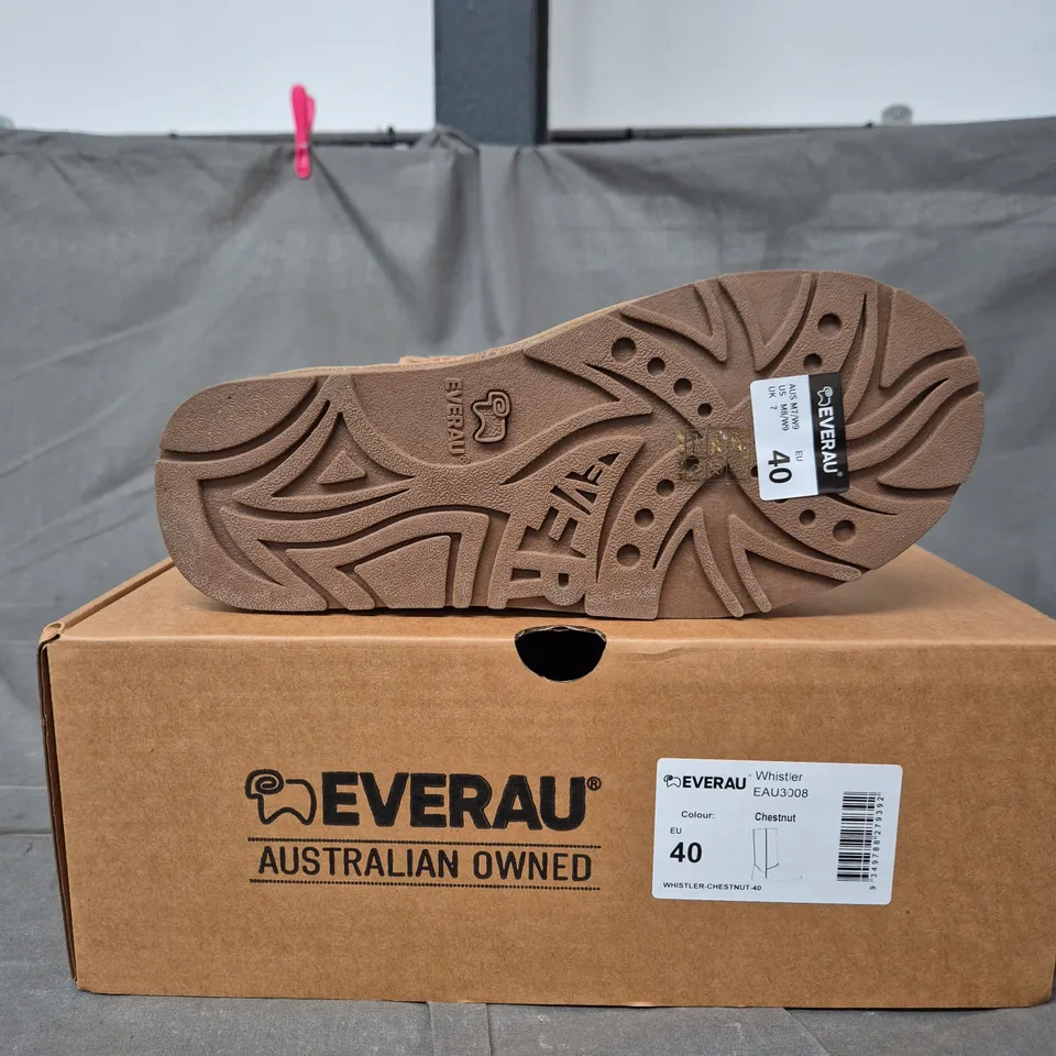 EVERAU WHISTLER CHESTNUT TALL BOOTS – WOMEN'S SUEDE KNEE-HIGH BOOTS, UK 7 (EU 40)